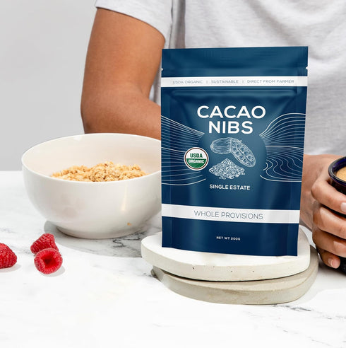 100% 7 oz (25 One Farm by WAAYB Organic Cacao Nibs, Single Estate, Non-GMO, Fair-Trade, Vegan, Gluten Free, Raw Rizek