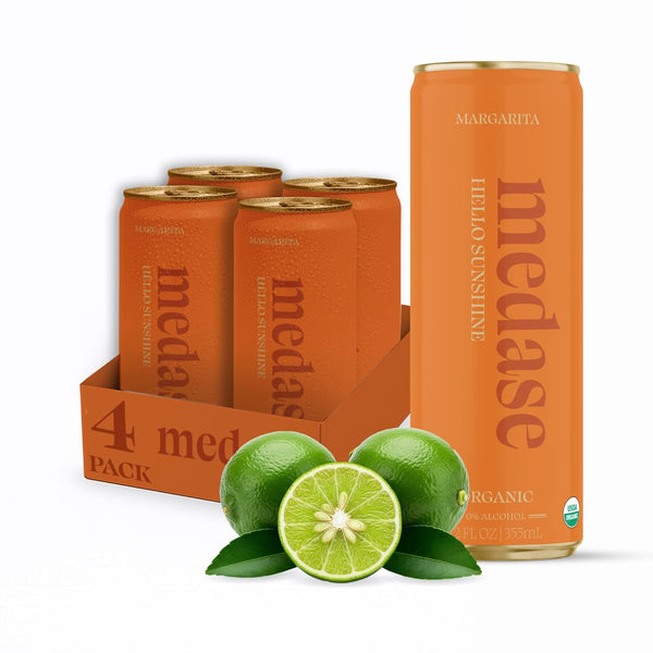 MEDASE Margarita "Hello Sunshine" Non-Alcoholic Mocktail (12oz 4 Pack) Authentic Taste, Healthy