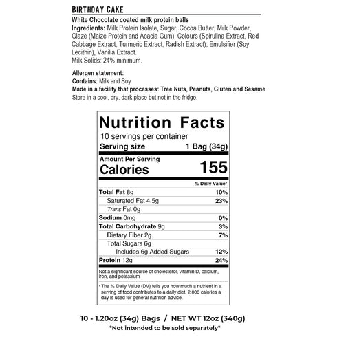 (10x 1.2oz Crunchy Protein Balls - Lunchbox Ready, High Protein, Naturally Gluten Free, Lower Sugar, Snack for School