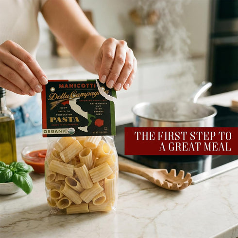 500g (1.1 lb) Life Plus Style Gourmet Della Campagna Manicotti Pasta Organic Imported from Italy Large Pasta Tubes
