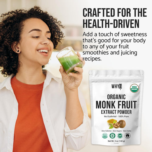 5 oz, 458 Organic Monk Fruit Extract, Pure Monk Fruit Sweetener Organic No Erythritol and Zero Calorie, Sugar