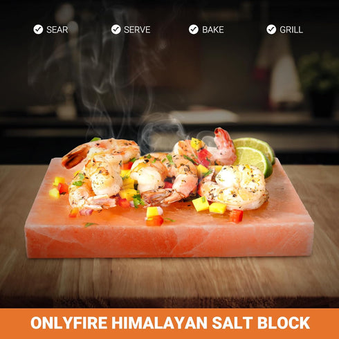 12" 8" 1.5" Onlyfire Himalayan Salt Block For Grilling, Cooking, Searing, Cutting and Serving, X X Food Grade Himalayan