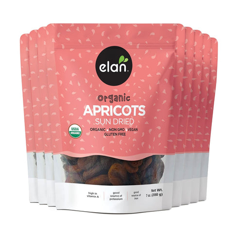 Elan Organic Sun-Dried Apricots, Dried Fruits, No Sulphites, No Sugar Added, Non-GMO,
