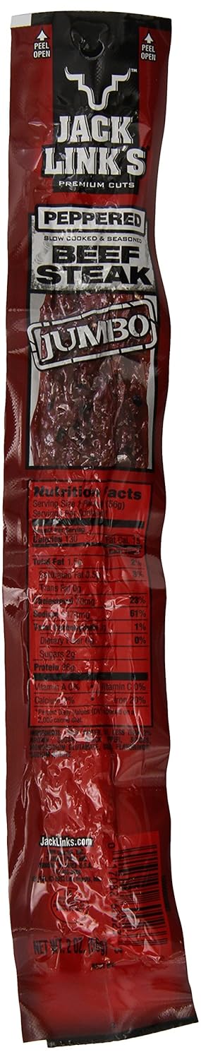 Jack Links Beef Steak, Peppered, 2 Ounce (Pack of 12)