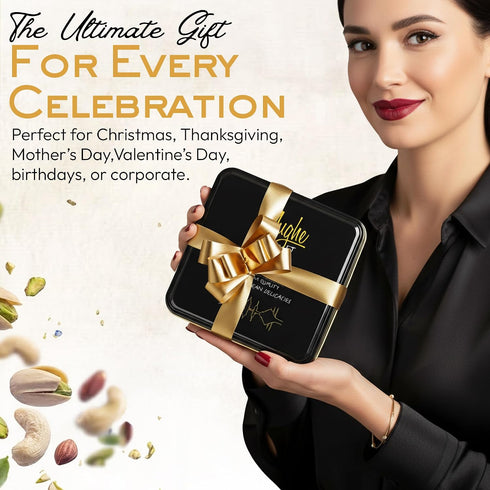 1.65lb/750g Mughe Gourmet Luxury Baklava Pastry Metal Gift Box - - Rich Pistachios, Walnuts, Cashews Double Layered