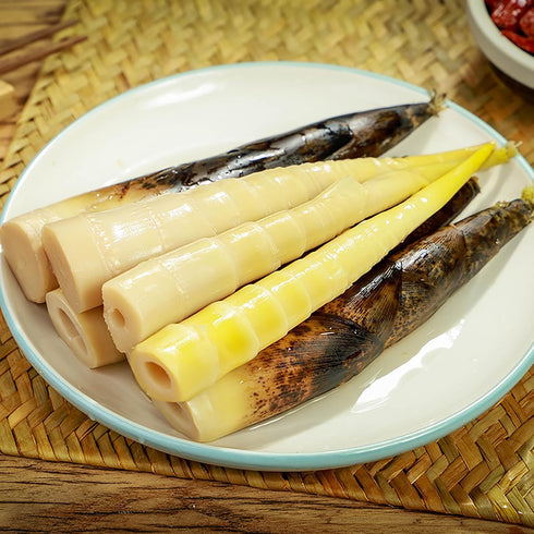 FLHYHDM 3 Packs660g/23oz Fresh Hand Peeled Bamboo Shoots Crispy Bamboo Shoots With Pickled Chili Peppers, Aged Soup
