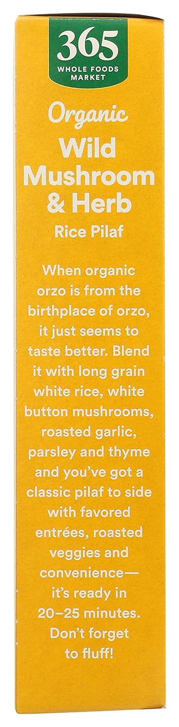 365 6 (Pack 4) by Whole Foods Market, Organic Mushroom and Herb Rice Pilaf, Ounce