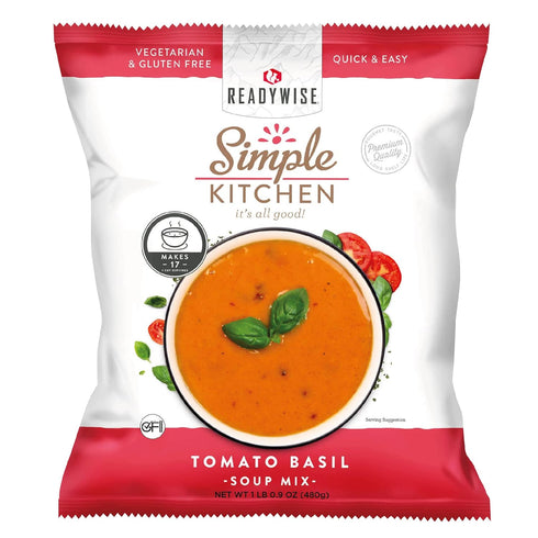 READYWISE - Simple Kitchen, Tomato Basil Soup, 17 Servings, MRE, Gluten Free,