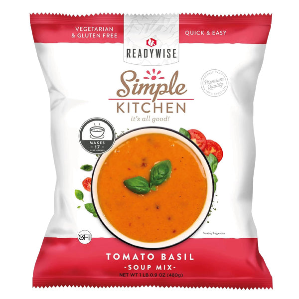 READYWISE - Simple Kitchen, Tomato Basil Soup, 17 Servings, MRE, Gluten Free,