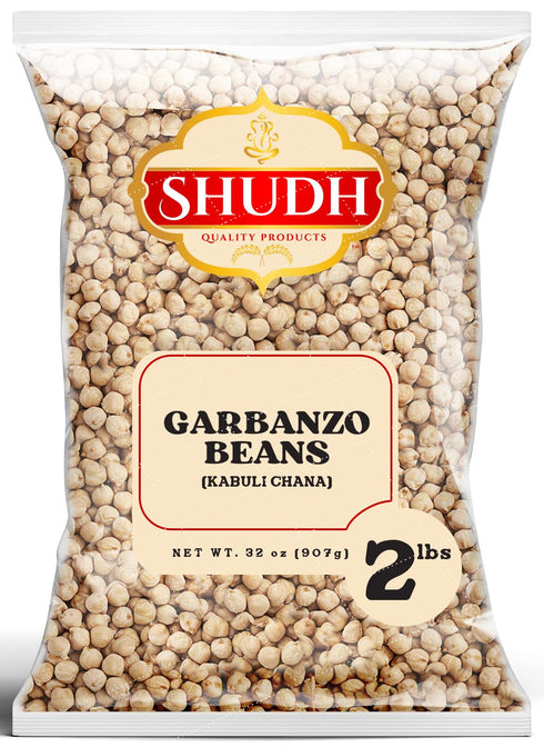 Shudh Kabuli Chana, Garbanzo Beans (White Chickpeas) 2lbs ~ All Natural |