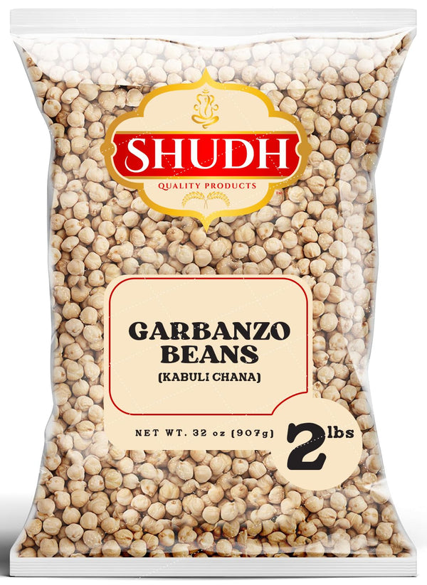 Shudh Kabuli Chana, Garbanzo Beans (White Chickpeas) 2lbs ~ All Natural |