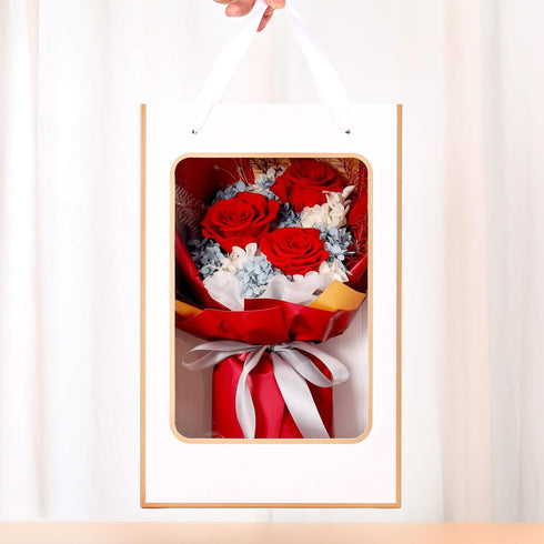 Jtoder Forever Flowers for Delivery, Preserved Flower Bouquets, Long Lasting Red Roses, Gifts Bouquet for Mother Wife