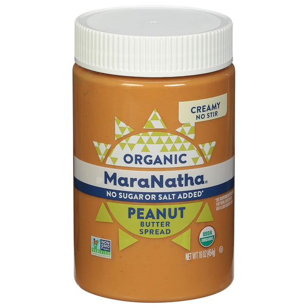 MaraNatha Organic Creamy Peanut Butter Spread, No Stir, Natural, No Sugar or