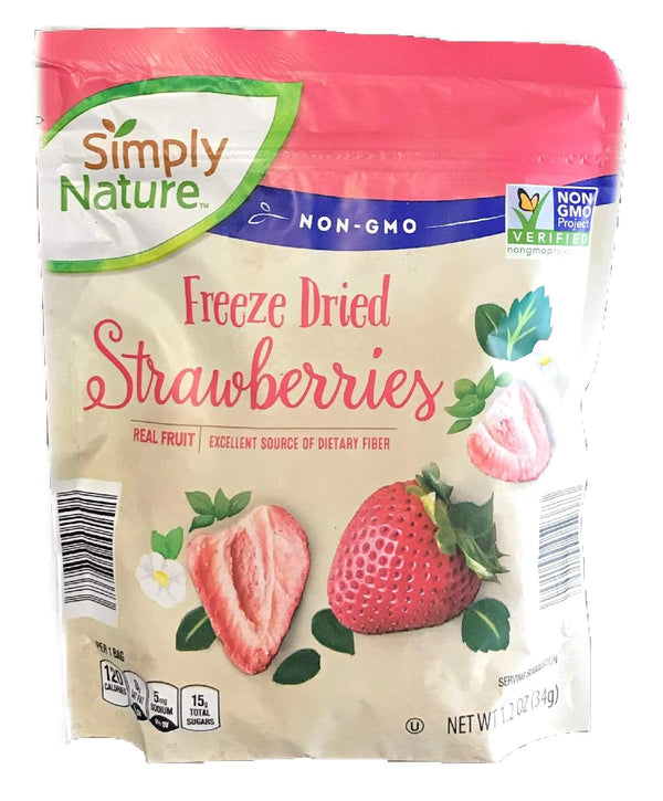 Simply Nature Freeze Dried Strawberries Real Fruit Non GMO