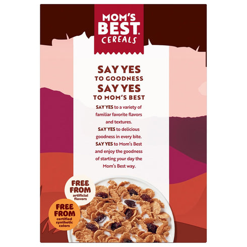 Mom's Best 22 oz (Pack 10) Moms Best Raisin Bran Whole Grain Cereal with No Artificial Flavors, Box