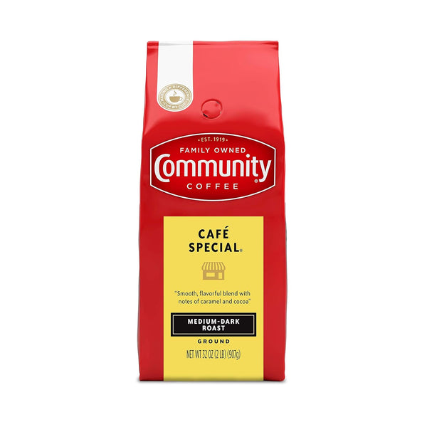 Community Coffee Cafe Special Blend, Ground Coffee, Medium Dark Roast, 32 Ounce