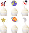 Ercadio 36 Pack Space Astronaut Cupcake Toppers, Rocket Planet Picks for Baby Shower & Birthday Party