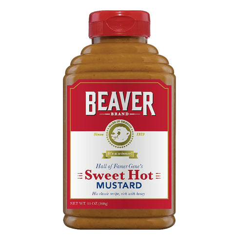 Beaver Sweet Hot Mustard, 13 Ounce Squeeze Bottle (Pack of 6)