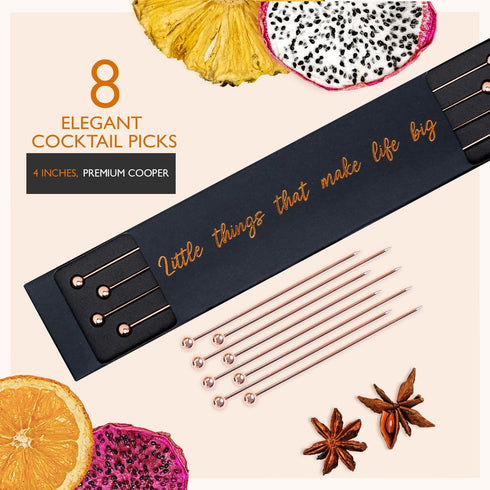 SET, 100% (70 8 Cocktail Garnish, PREMIUM GIFT with COCKTAIL PICKS I Natural Dehydrated fruits I Home Bar, Barware