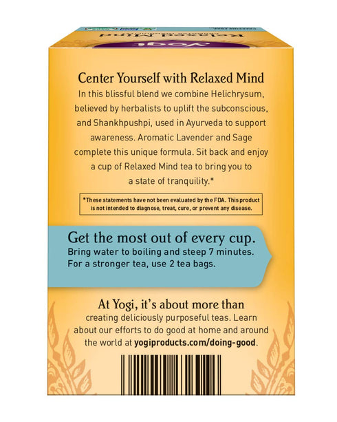 Yogi Teas Relaxed Mind, Tea, 16 BG