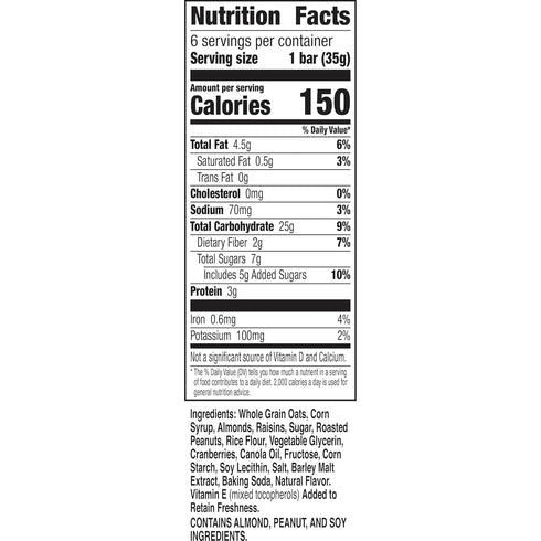 6 7.4 oz (Pack 12) Nature Valley Chewy Fruit and Nut Granola Bars, Trail Mix, Ct