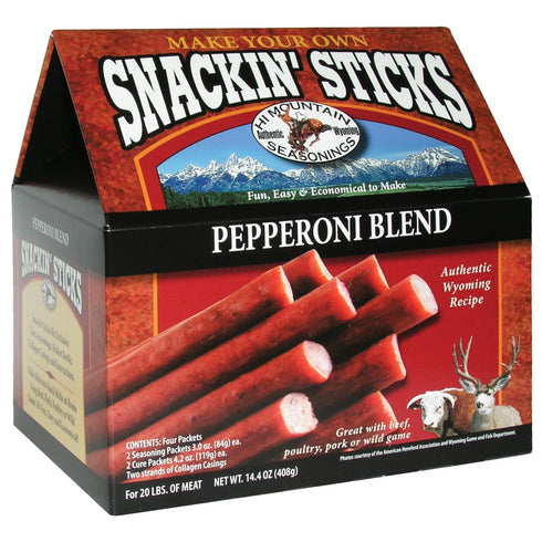 Hi Mountain Seasonings Snack Stick Seasoning Kit PEPPERONI BLEND Includes Seasoning, Cure,