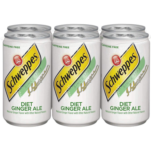 Schweppes 7.5oz 6pk Ginger Ale Zero Sugar Soda, cans