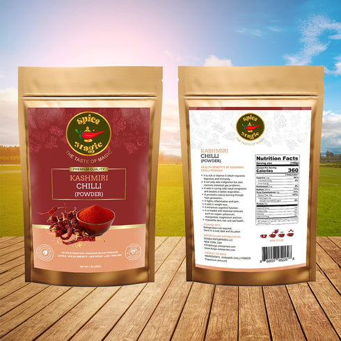 Spice Magic Ground Spices - 100% Pure Kashmiri Chilli Powder, 7oz (200g), Gluten-Free, Non-GMO