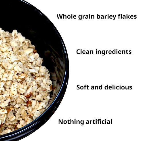 1 lb, 2 pack, Burl Barley Granola, Vanilla Almond Granola, Barley Grain, Whole Grain Rolled Barley Cereal, Clean