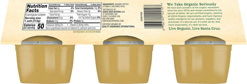 6 4oz (Pack 1) Santa Cruz Organic Apple Sauce Cups, x