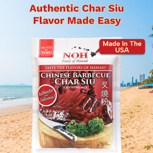 2.5 oz Packet (Pack 12) NOH Chinese Barbecue Char Siu Seasoning Mix, of - Authentic Chinese Barbecue Seasoning