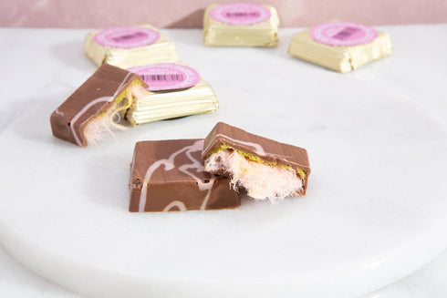 10 Carians Angel Hair Pomegranate Cotton Candy, Dubai Chocolate Candy with Pistachio and Kunafa, Individually Wrapped