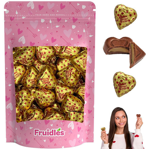 Fruidles Valentine's Milk Peanut Butter Chocolate Hearts, Kosher Certified Dairy, 2 Pounds