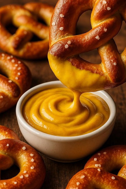 5 oz East Shore Sweet & Tangy Mustard Gourmet Dipping Mustard for Pretzels, Sandwiches & Glazes, Jar