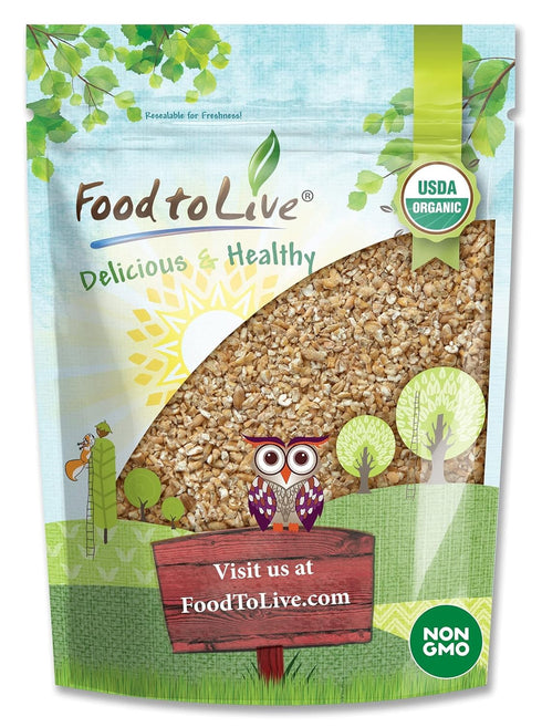 Food to Live Organic Cracked Wheat Berries, 1.5 Pounds - Non-GMO. Cleaned,