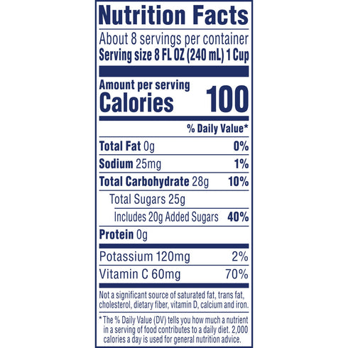 60oz (Pack 8) Ocean Spray Ruby Red Grapefruit Juice, Foodservice, Bottles