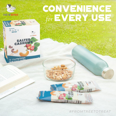 Packs 12 Packs (1.5oz NEWBAM Lightly Salted Cashews Individual - Cashew Snack Roasted Nuts Each) Keto, Vegan