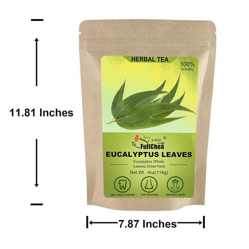 4oz/114g FullChea - Dried Eucalyptus Leaves - - Hojas de Eucalipto - Premium Chinese Dried Eucalyptus Herb Whole Leaf