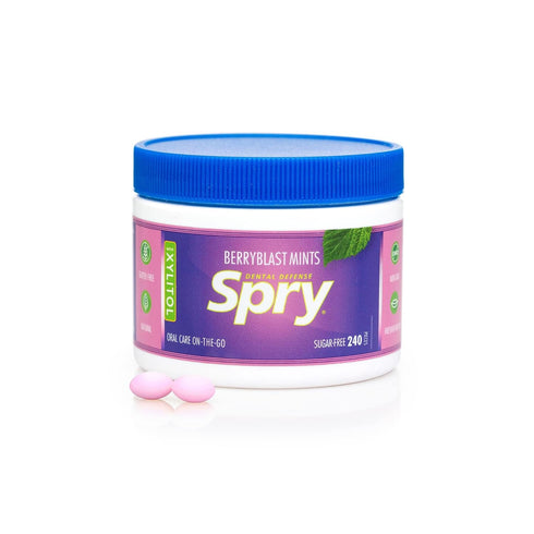 Spry Xylitol Berry Blast Mints Sugar Free Candy, 240 Count - Promote Oral Health, Non-GMO, Gluten-Free
