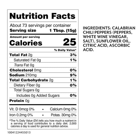 38.8 Pack 1 Roland Foods Crushed Calabrian Chili Peppers in Oil, Specialty Imported Food, Ounce