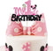 BEISHIDA Girls Cake Topper Mouse, Birthday Party Decorations, My 1st Birthday Pink and Black Mouse Party Supplies