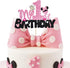 BEISHIDA Girls Cake Topper Mouse, Birthday Party Decorations, My 1st Birthday Pink and Black Mouse Party Supplies