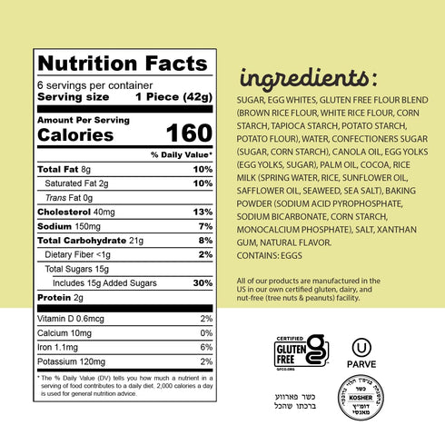 8.8 oz (6pk) Katz Gluten Free Chocolate Crme Cake, Snack For Adults And Kids. Free of Dairy, Peanuts, Tree Nuts, Soy