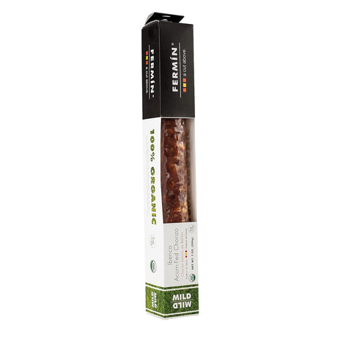 (7 oz CHORIZO DUO IBERICO // USDA ORGANIC CHORIZO ACORN-FED MILD & IBERICO CHORIZO SPICY by FERMIN each)