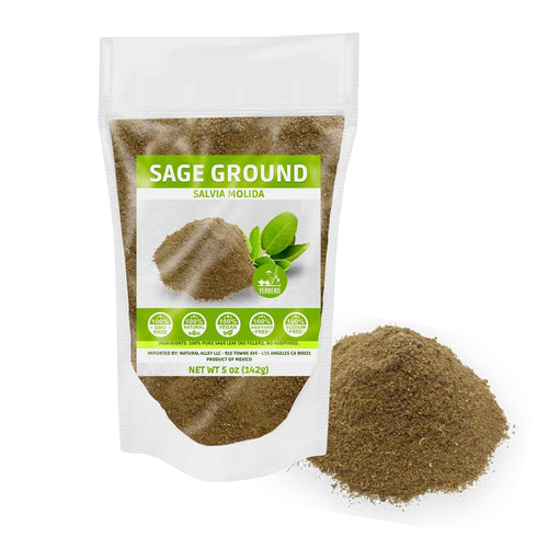 Yerbero Premium Sage Leaf Ground 5 oz | 100% Pure Leaf, No Fillers, Non-GMO Dried Leaves Powder