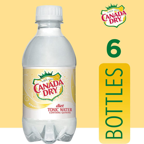 10 6 Count Canada Dry Diet Tonic Water, Fluid Ounce Plastic Bottle