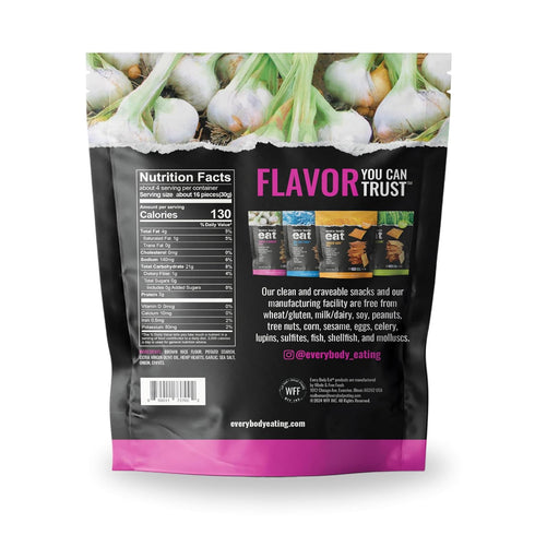 (Pack 6), 4 oz Every Body Eat Gluten Free Crackers, Chive & Garlic Plant Based Snacks, Vegan Garlic Snack Crackers
