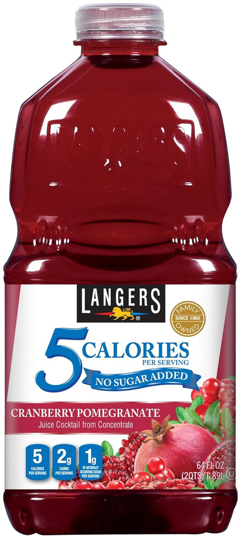 Langers 5 Juice Cocktail, Cranberry Pomegranate, 64 Fl Oz (Pack of 8)