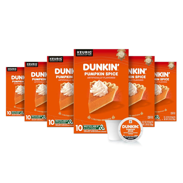 Dunkin Pumpkin Spice Coffee, Limited Edition Fall Coffee, K Cup Pods ,