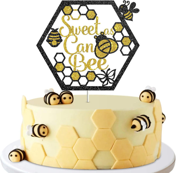 Sweet As Can Bee Sign Cake Topper, Happy Birthday Party Decor, Bumble Bee Honey, Baby Shower, Engagement Party